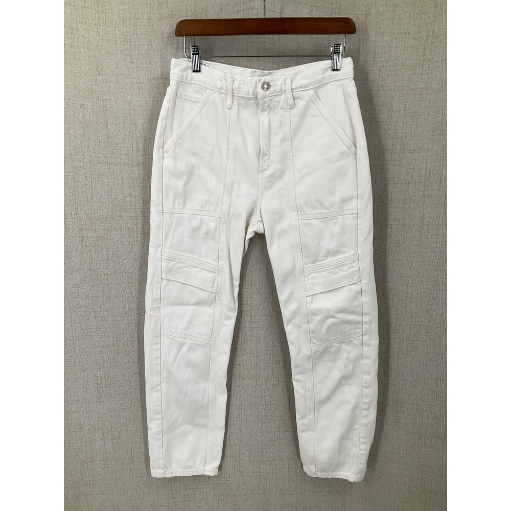 AGOLDE Utility Cargo Pants Womens 26 White Tapered High Rise Minimalist Classic